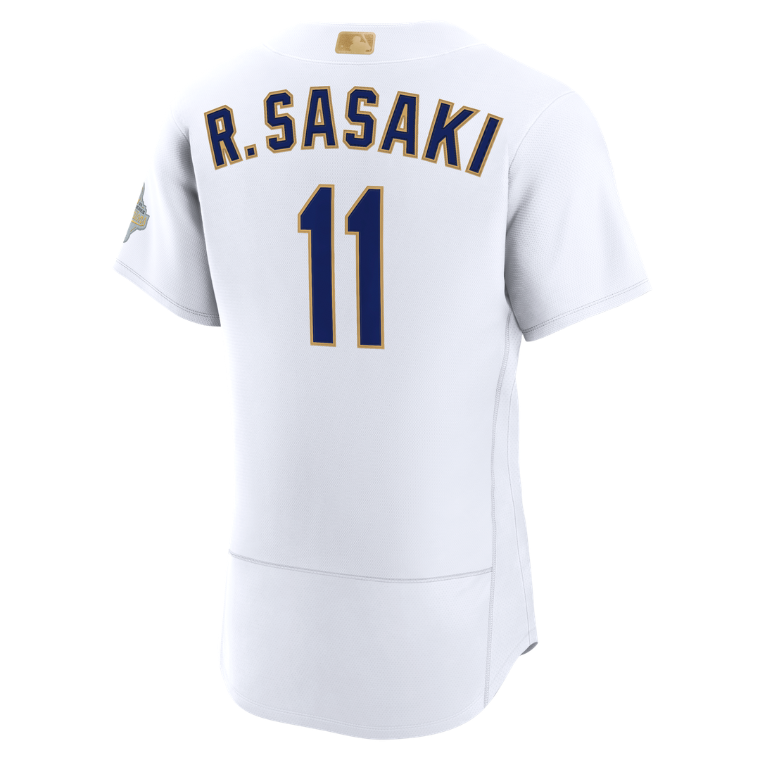 Los Angeles Dodgers Roki Sasaki Nike 2026 Gold Collection Authentic Jersey - White