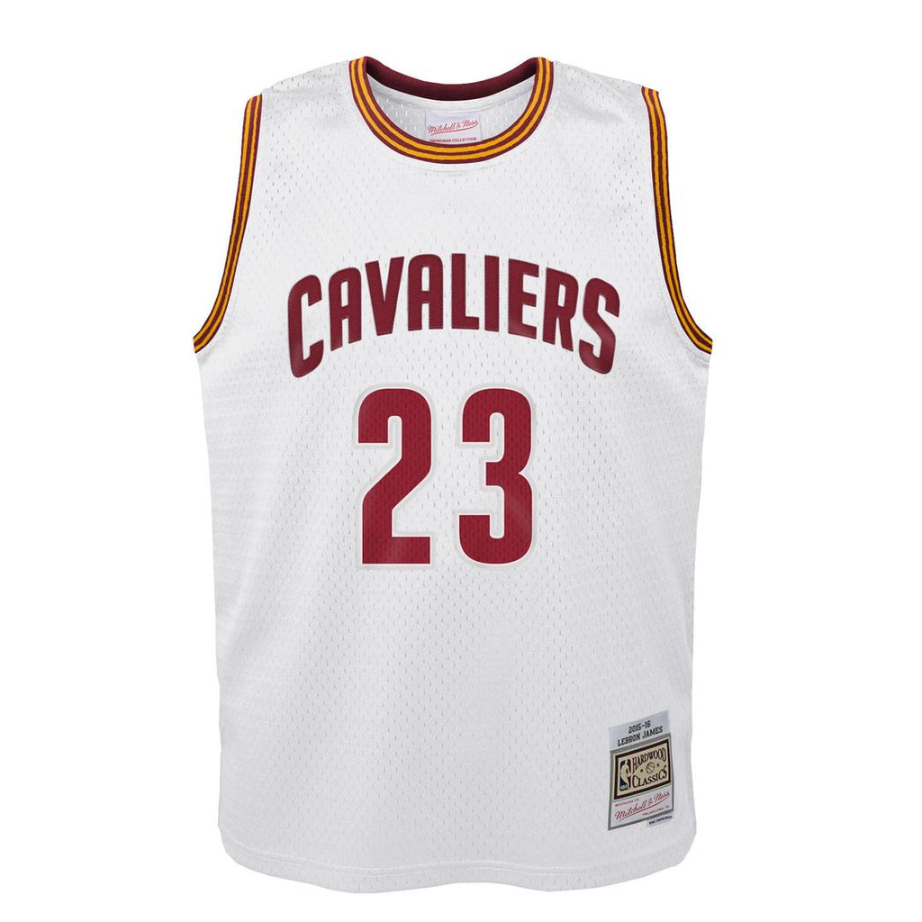 Cleveland Cavaliers LeBron James Mitchell & Ness Youth 2015 - 16 Hardwood Classics Swingman Throwback Home Jersey - White