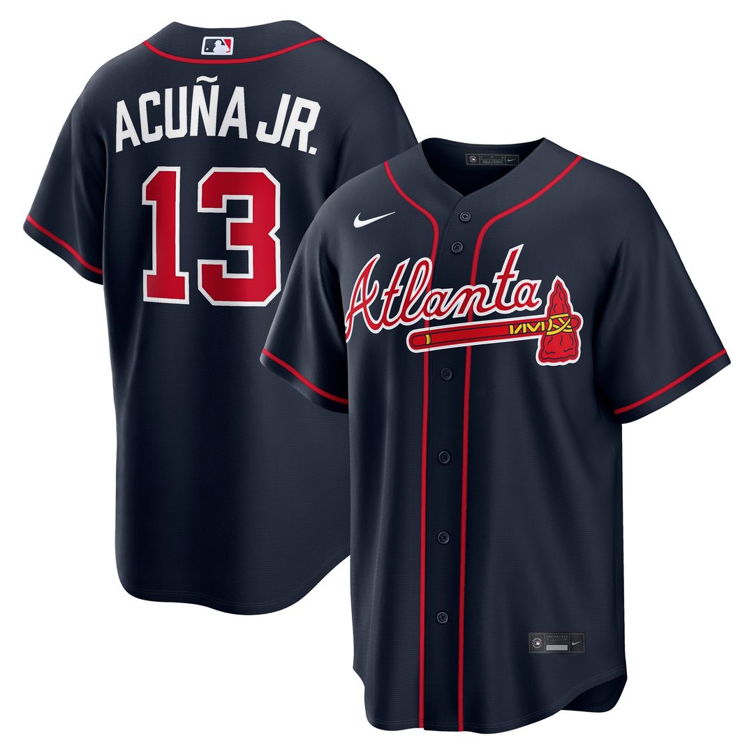 Atlanta Braves Ronald Acuña Jr. Nike Alternate Replica Jersey - Navy
