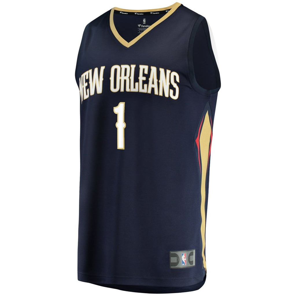 New Orleans Pelicans Zion Williamson Fanatics Youth Replica Fast Break Jersey Navy - Icon Edition