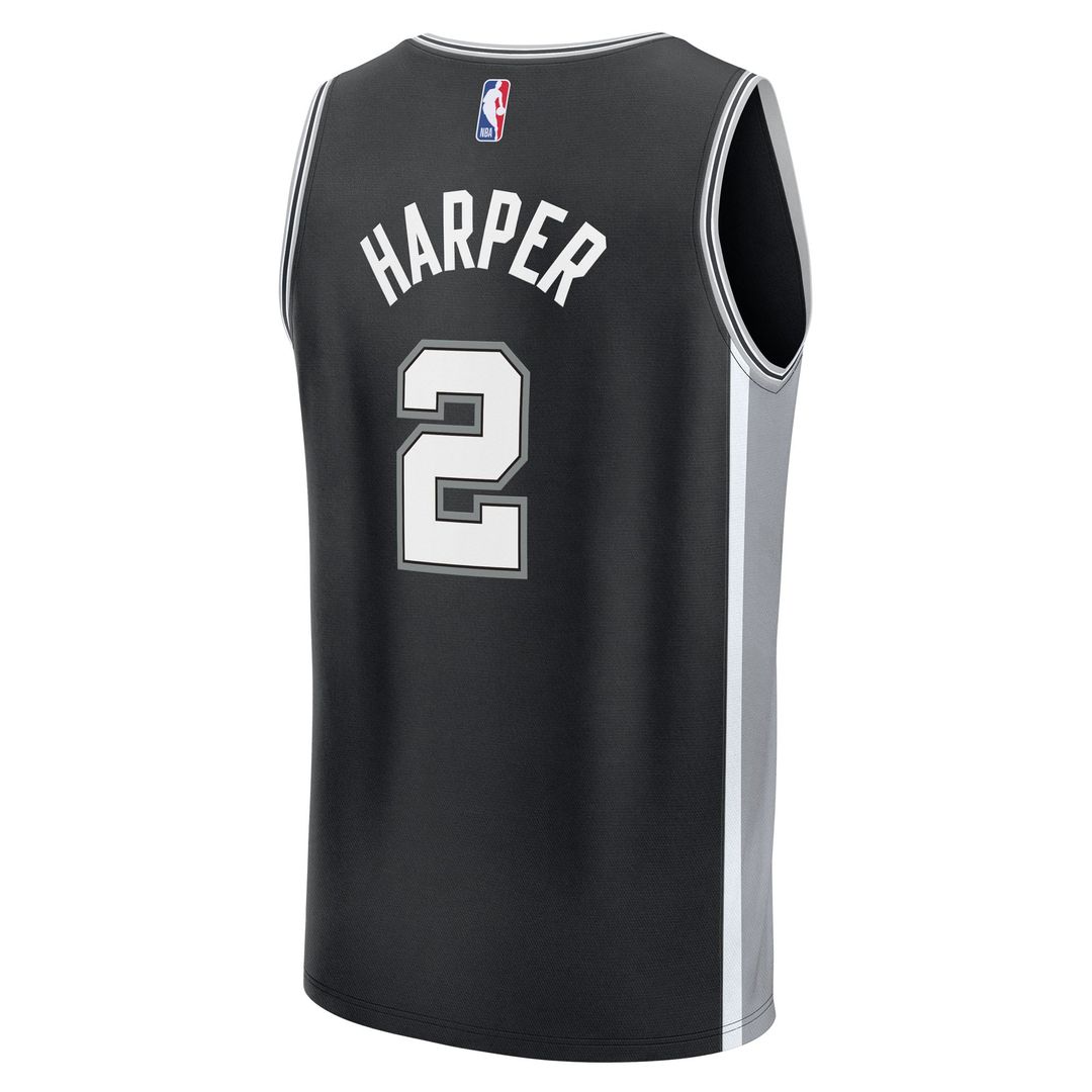San Antonio Spurs Dylan Harper Fanatics 2025 NBA Draft First Round Pick Fast Break Replica Jersey - Icon Edition - Black