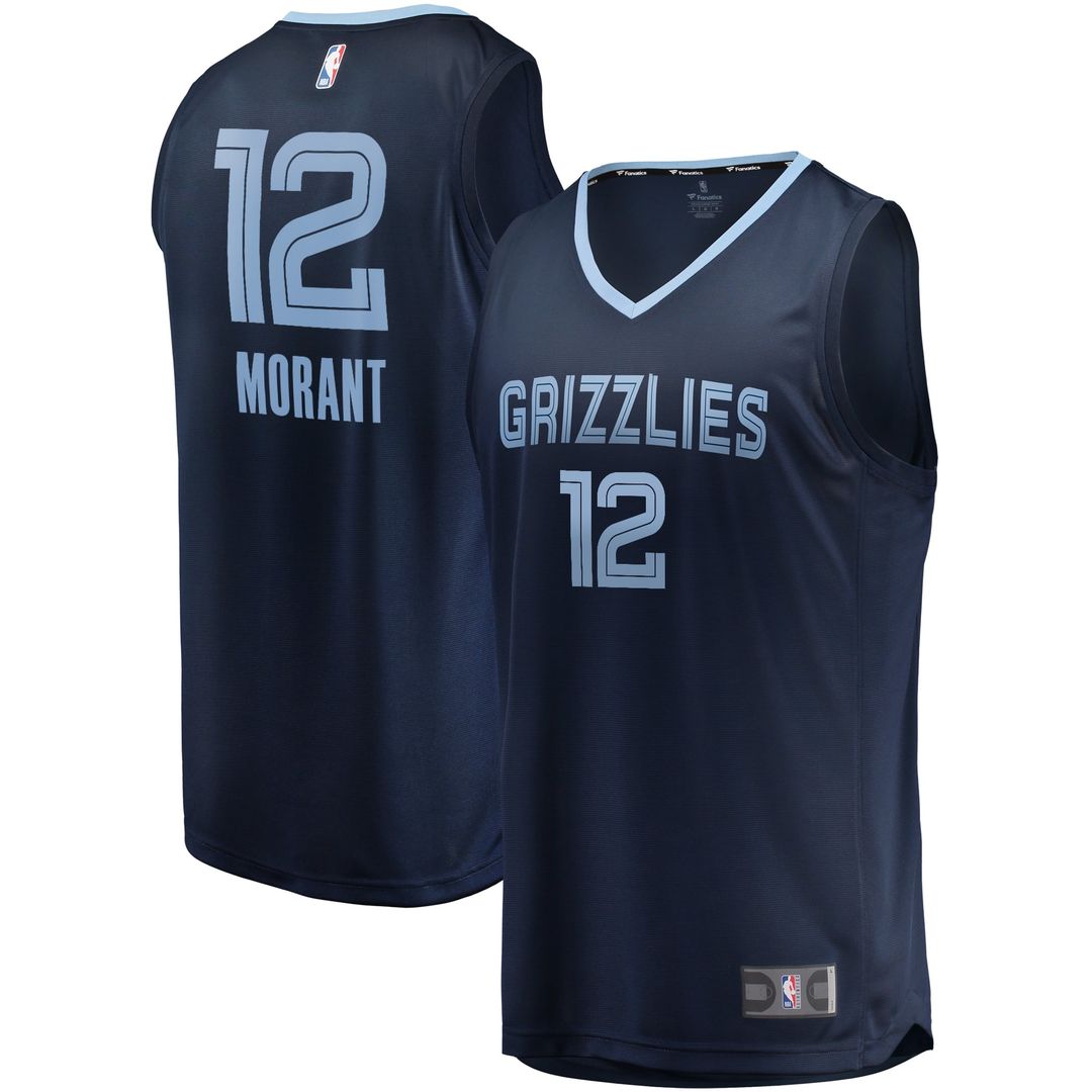 Memphis Grizzlies Ja Morant Fanatics Big & Tall Fast Break Player Jersey - Navy - Icon Edition