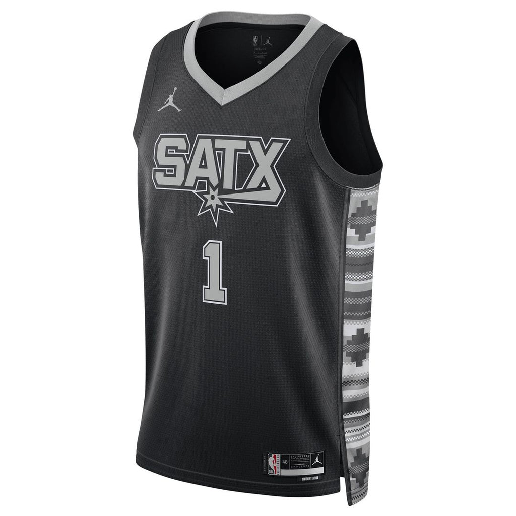 San Antonio Spurs Victor Wembanyama Jordan Brand Unisex Swingman Jersey - Statement Edition - Black