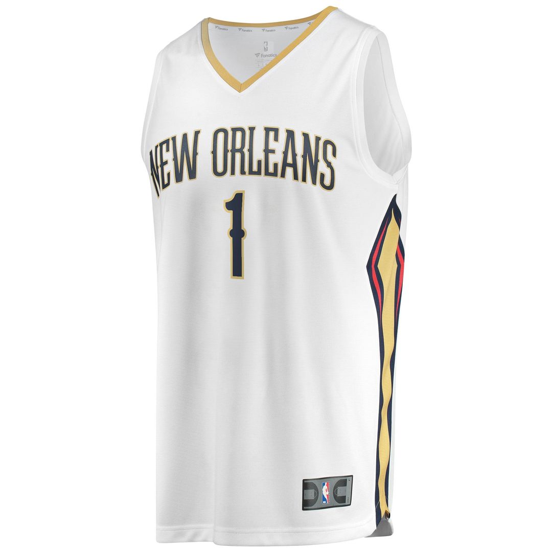 New Orleans Pelicans Zion Williamson Fanatics Replica Fast Break Jersey White - Association Edition