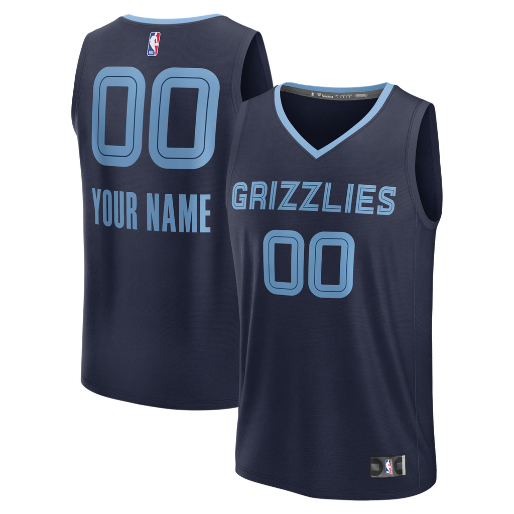 Memphis Grizzlies Fanatics Youth Fast Break Custom Jersey - Statement Edition - Light Blue