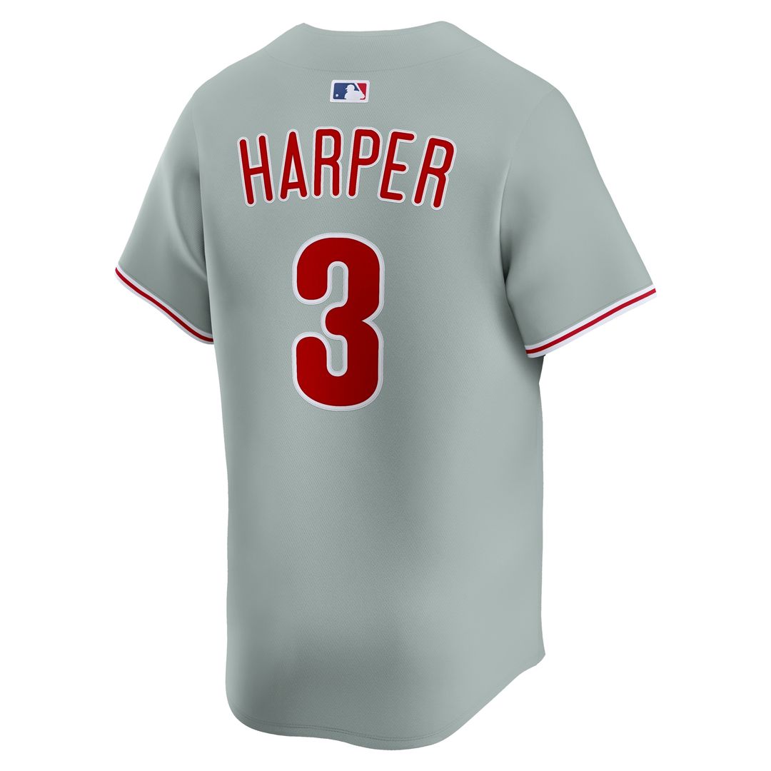 Philadelphia Phillies Bryce Harper Nike Road Limited Player Jersey - Gray
