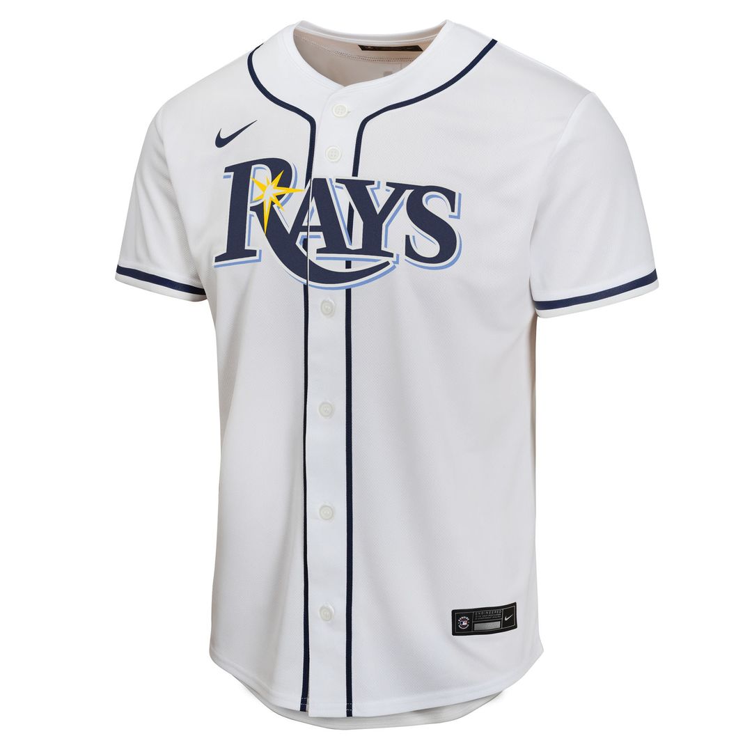 Tampa Bay Rays Junior Caminero Nike Youth Home Player Game Jersey - White