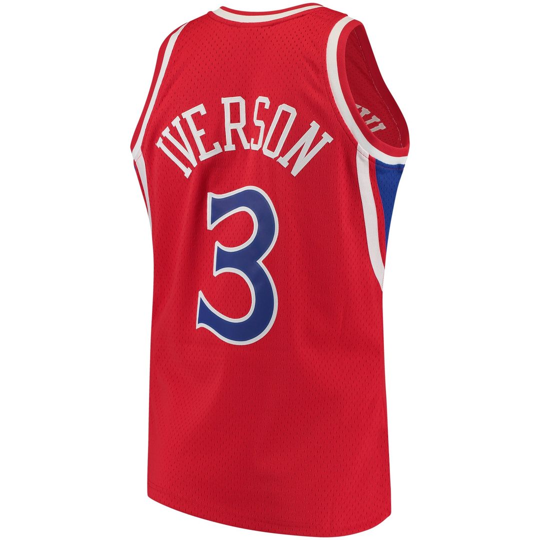 Philadelphia 76ers Allen Iverson Mitchell & Ness 1996/97 Hardwood Classics Authentic Jersey - Red