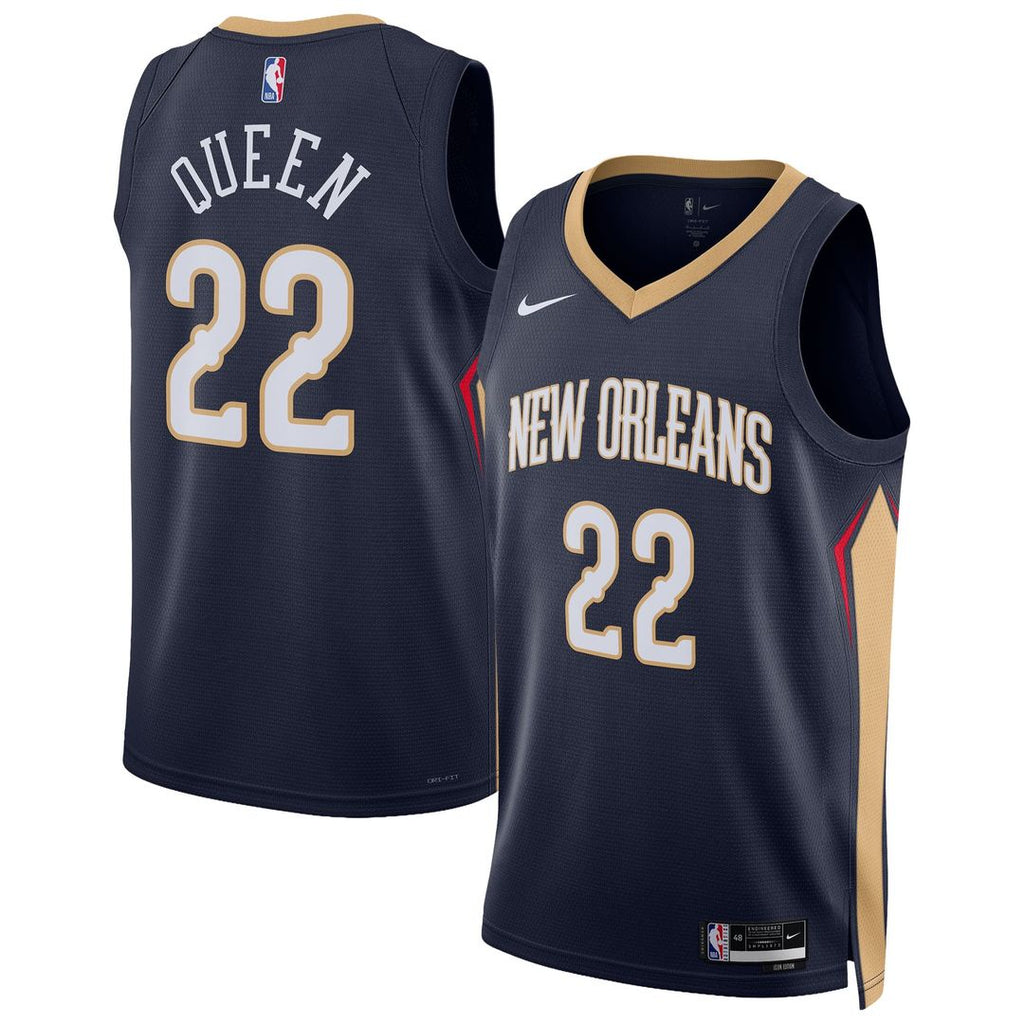 New Orleans Pelicans Derik Queen Nike Unisex Swingman Jersey - Icon Edition - Navy