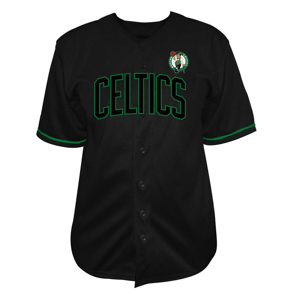 Boston Celtics Jayson Tatum Profile Big & Tall Name & Number Button - Up Jersey - Black
