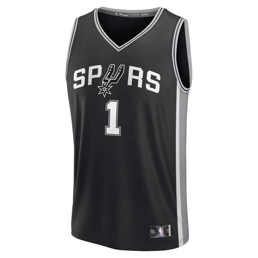 San Antonio Spurs Victor Wembanyama Fanatics Youth Fast Break Replica Player Jersey - Icon Edition - Black
