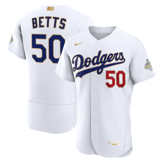 Los Angeles Dodgers Mookie Betts Nike 2026 Gold Collection Authentic Jersey - White