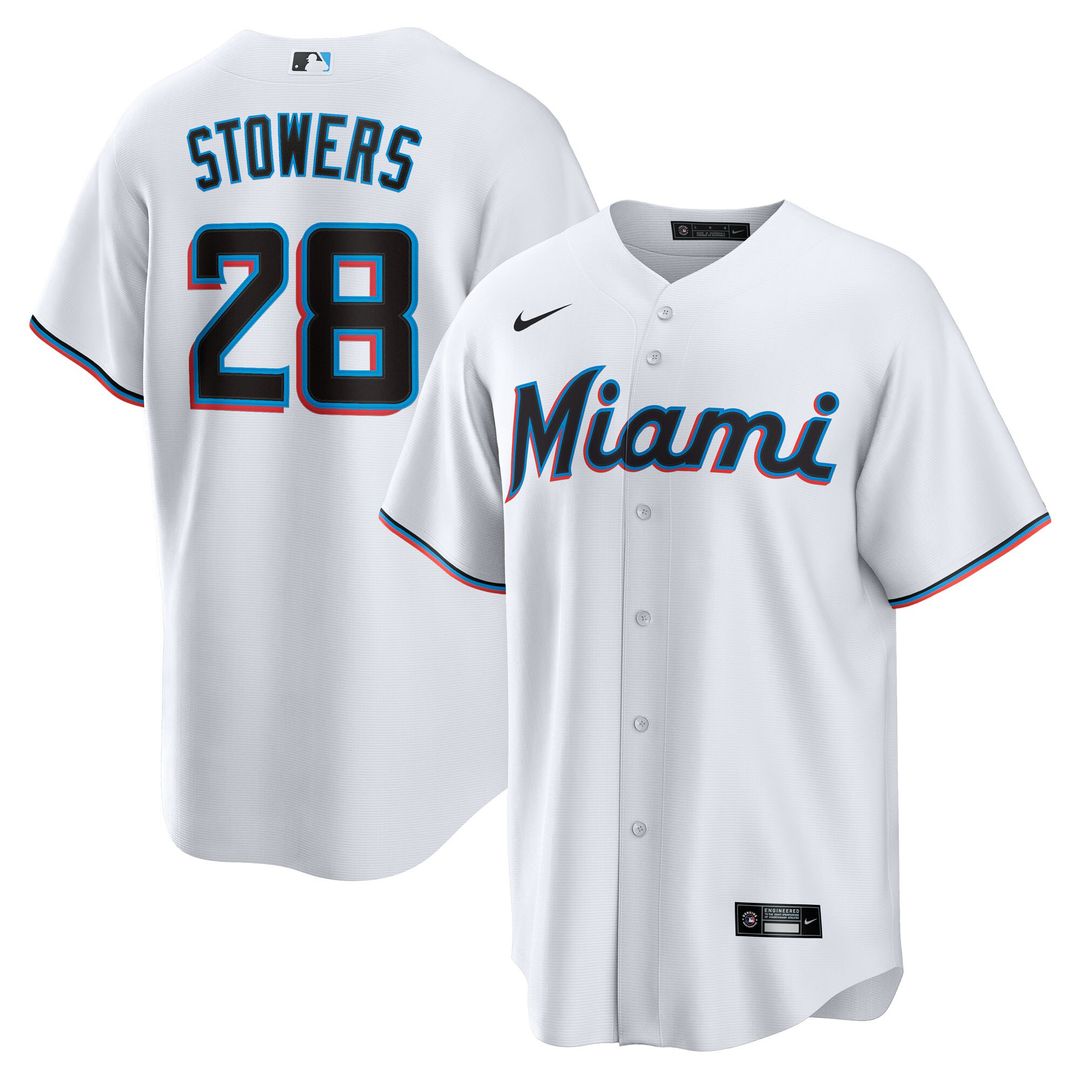 Miami Marlins Kyle Stowers Nike Youth Home Replica Jersey - White