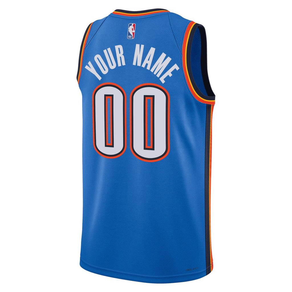 Oklahoma City Thunder Nike Unisex Swingman Custom Jersey Blue - Icon Edition