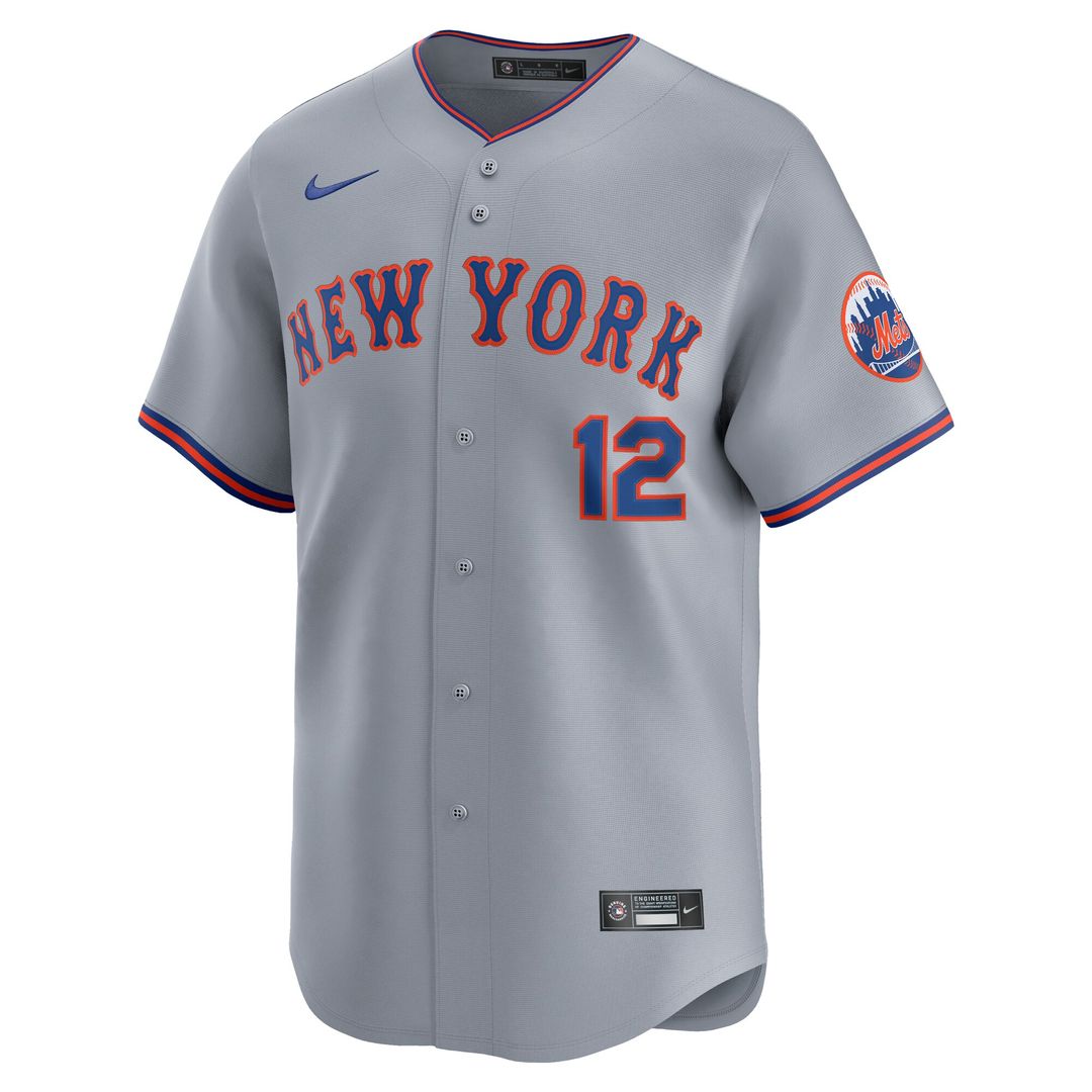 New York Mets Francisco Lindor Nike Road Limited Player Jersey - Gray