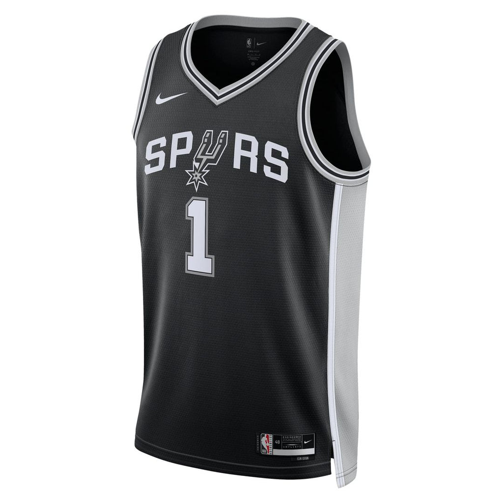 San Antonio Spurs Victor Wembanyama Nike Unisex Swingman Jersey - Icon Edition - Black