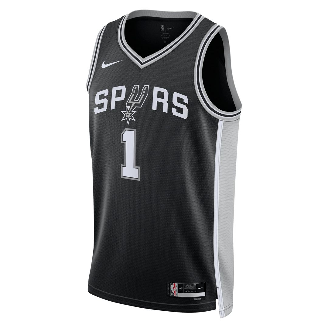San Antonio Spurs Victor Wembanyama Nike Unisex Swingman Jersey - Icon Edition - Black