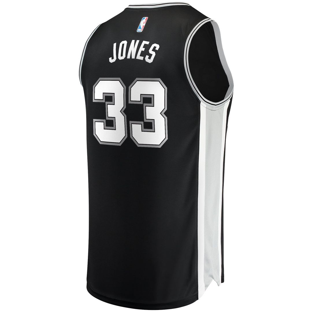 San Antonio Spurs Tre Jones Fanatics Fast Break Replica Jersey - Icon Edition - Black