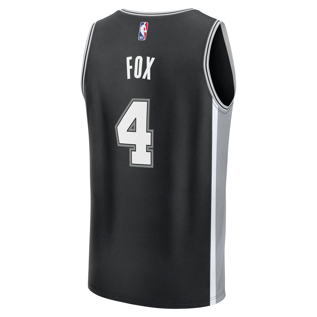 San Antonio Spurs De'Aaron Fox Fanatics Fast Break Replica Player Jersey - Icon Edition - Black