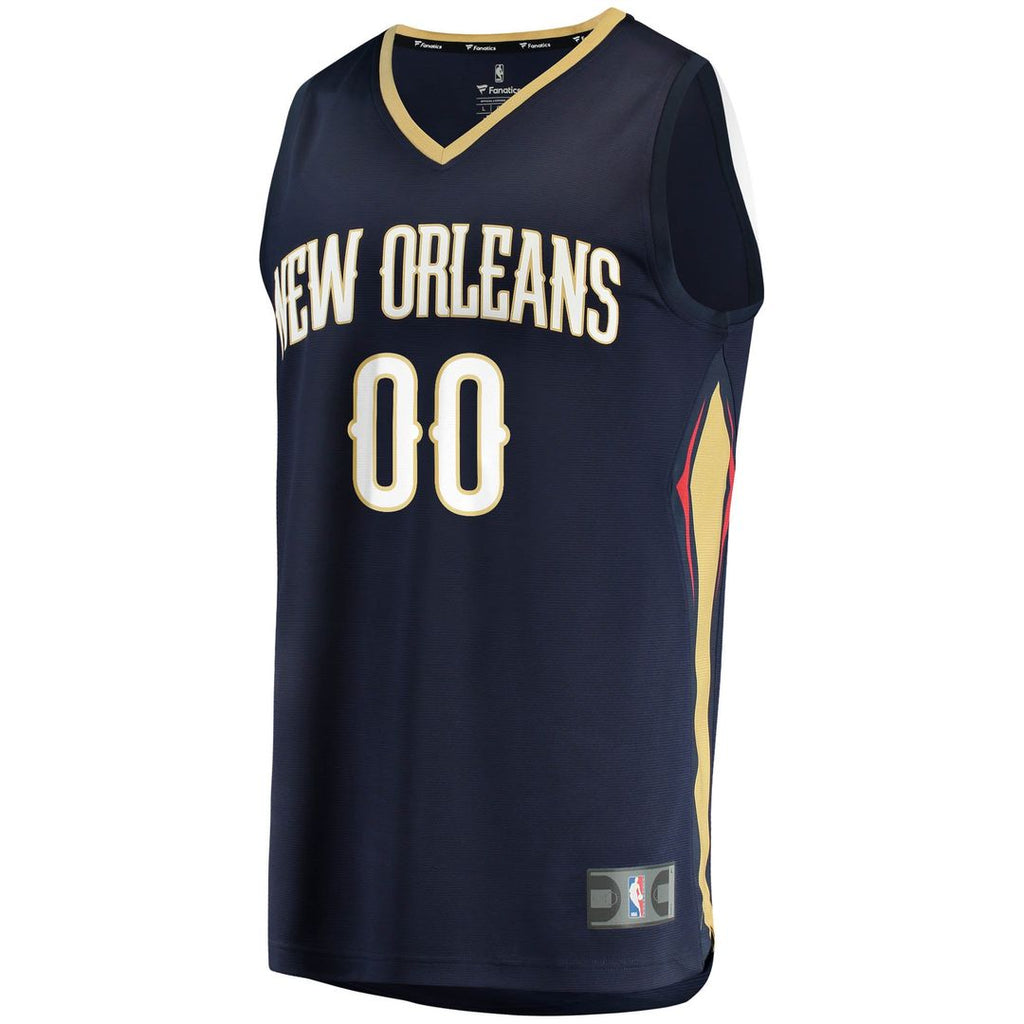 New Orleans Pelicans Fanatics Fast Break Custom Replica Jersey Navy - Icon Edition