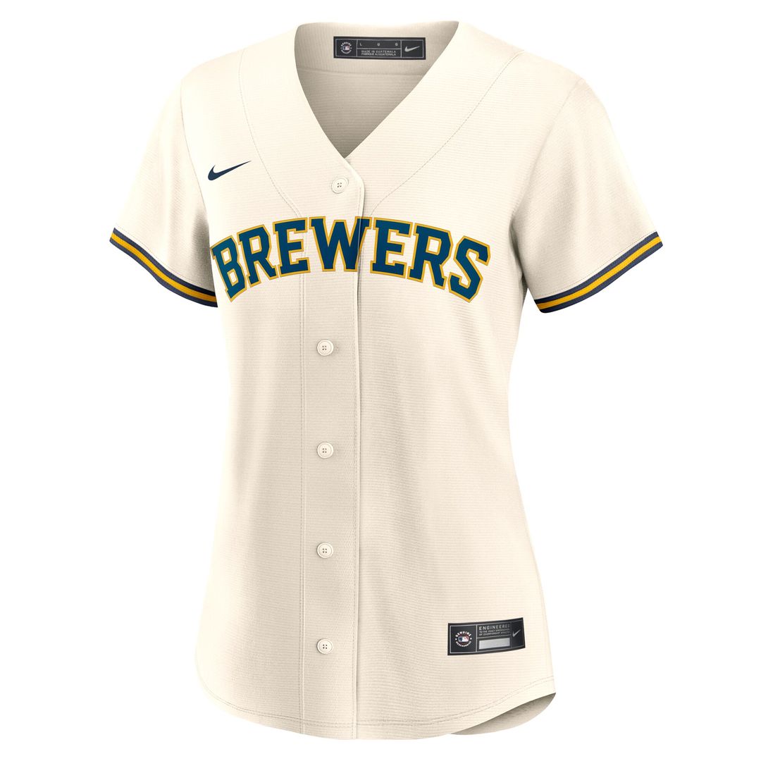 Milwaukee Brewers Jackson Chourio Nike Women's Home Replica Jersey - Cream