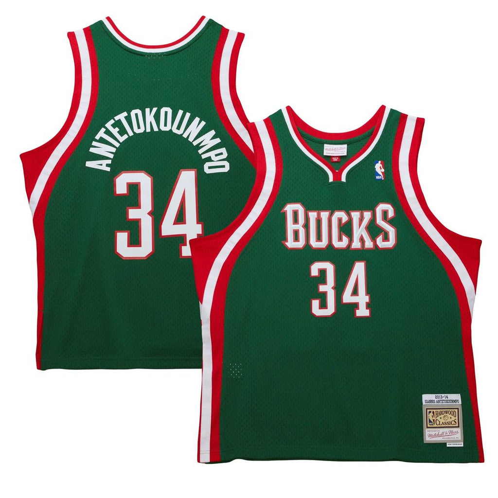 Milwaukee Bucks Giannis Antetokounmpo Mitchell & Ness 2013/14 Hardwood Classics Swingman Jersey - White