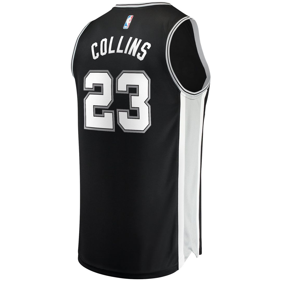 San Antonio Spurs Zach Collins Fanatics Fast Break Replica Jersey - Icon Edition - Black