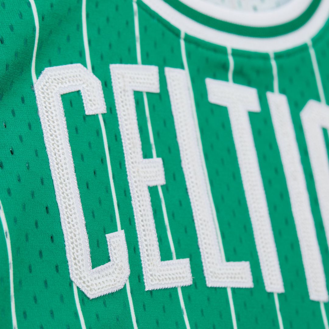 Boston Celtics Larry Bird Mitchell & Ness x DANNIJO Women's Fashion Cropped Basketball Jersey - Kelly Green