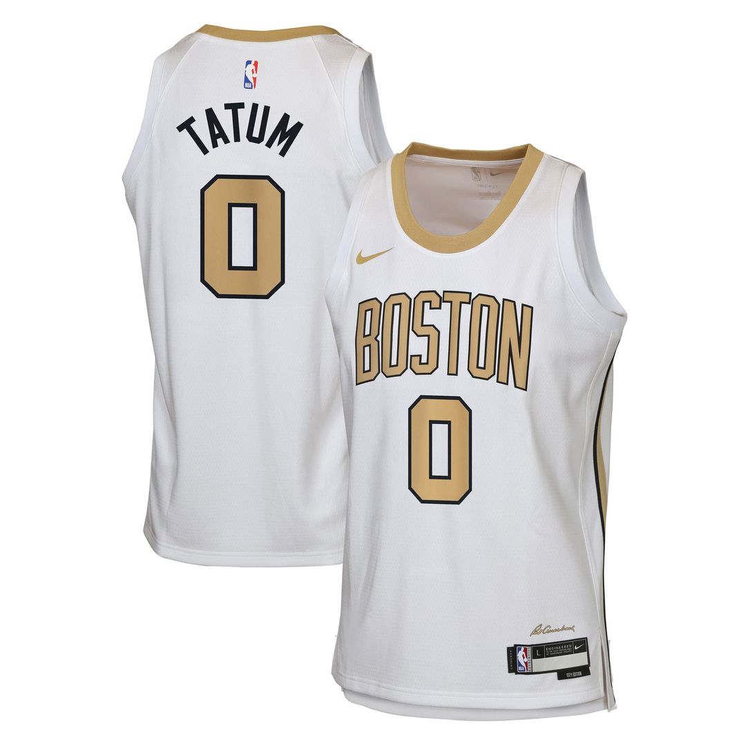 Boston Celtics Jayson Tatum Nike Youth 2025/26 City Edition Swingman Jersey - White