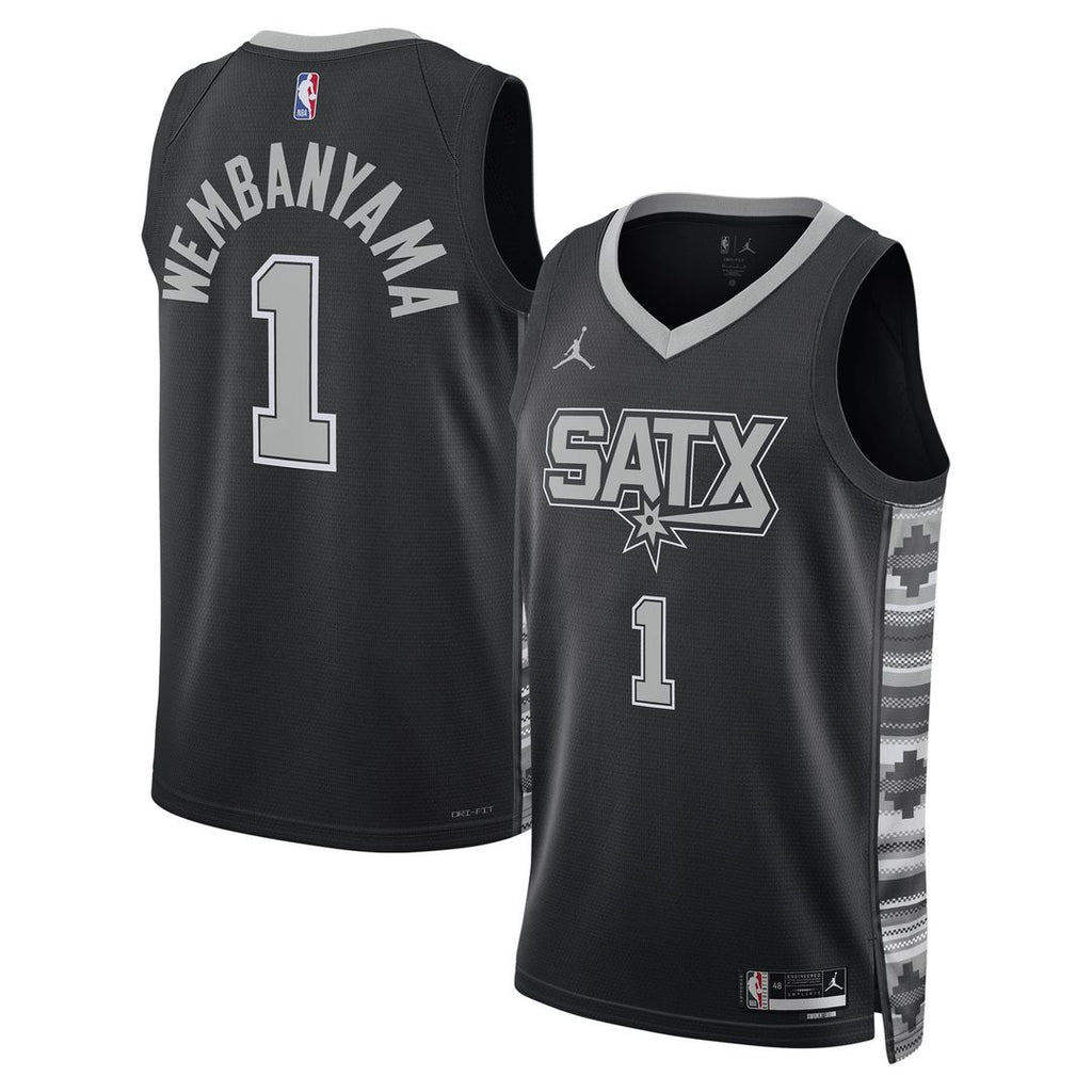 San Antonio Spurs Victor Wembanyama Jordan Brand Unisex Swingman Jersey - Statement Edition - Black