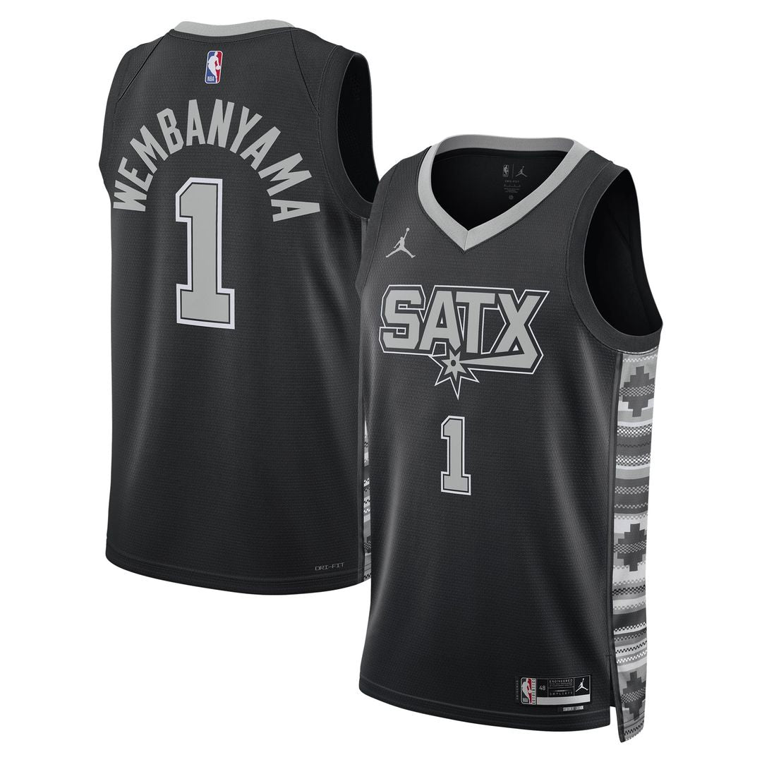 San Antonio Spurs Victor Wembanyama Jordan Brand Unisex Swingman Jersey - Statement Edition - Black