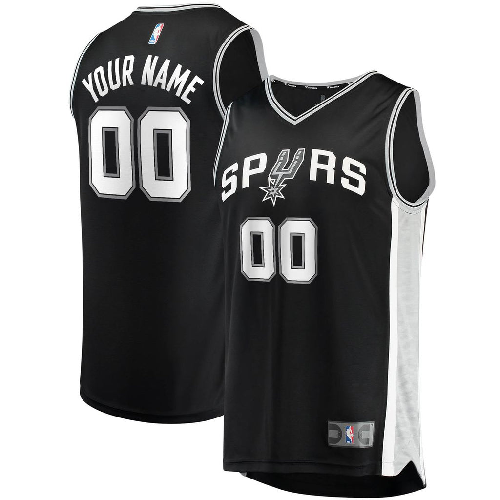 San Antonio Spurs Fanatics Fast Break Custom Replica Jersey Black - Icon Edition