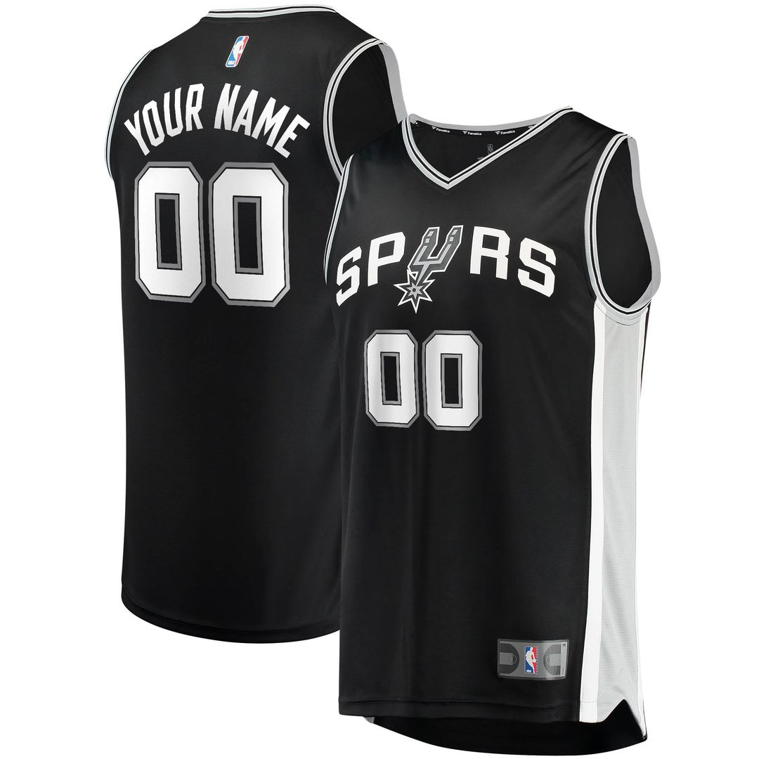 San Antonio Spurs Fanatics Fast Break Custom Replica Jersey Black - Icon Edition
