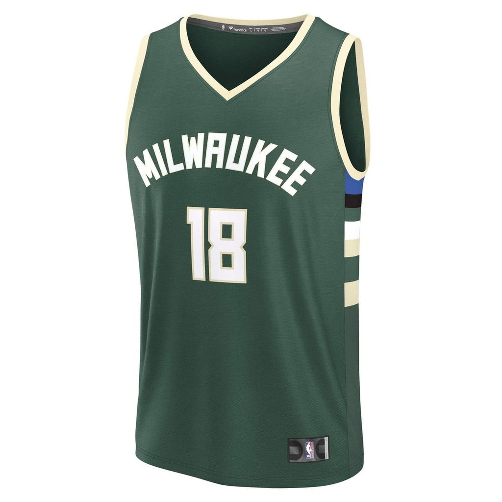 Milwaukee Bucks Kyle Kuzma Fanatics Fast Break Replica Player Jersey - Icon Edition - Hunter Green