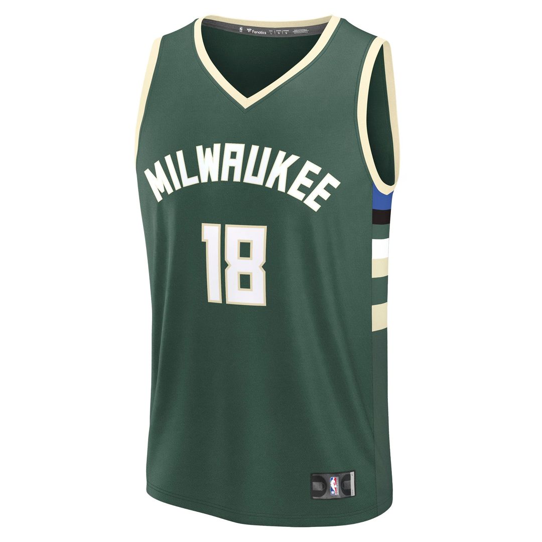 Milwaukee Bucks Kyle Kuzma Fanatics Fast Break Replica Player Jersey - Icon Edition - Hunter Green