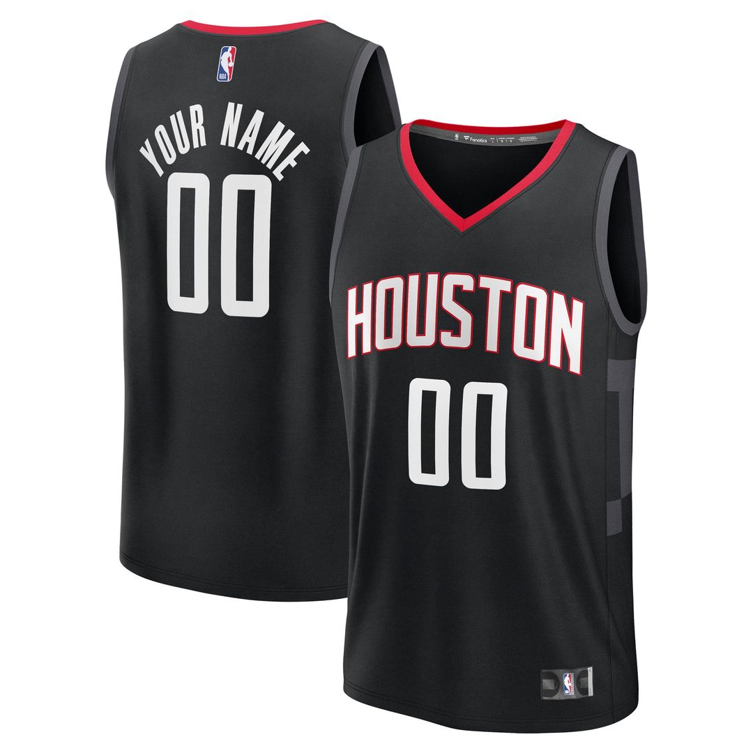 Houston Rockets Fanatics Youth Fast Break Custom Jersey - Statement Edition - Black