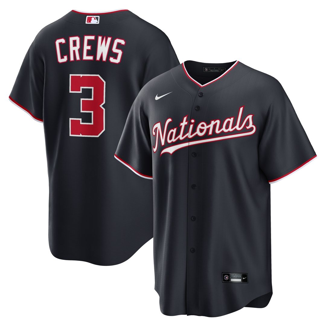 Washington Nationals Dylan Crews Nike Alternate Replica Jersey - Navy