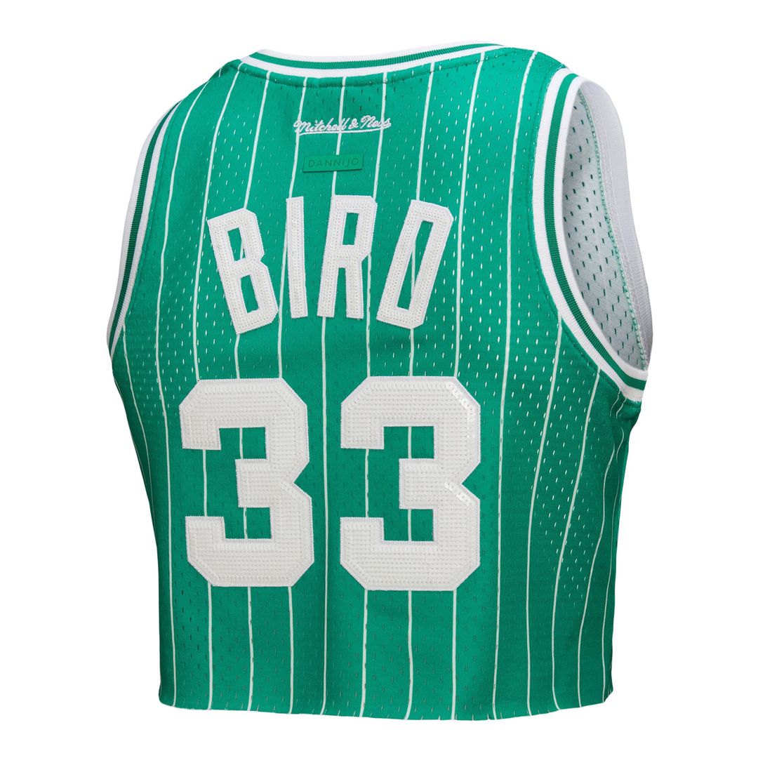 Boston Celtics Larry Bird Mitchell & Ness x DANNIJO Women's Fashion Cropped Basketball Jersey - Kelly Green