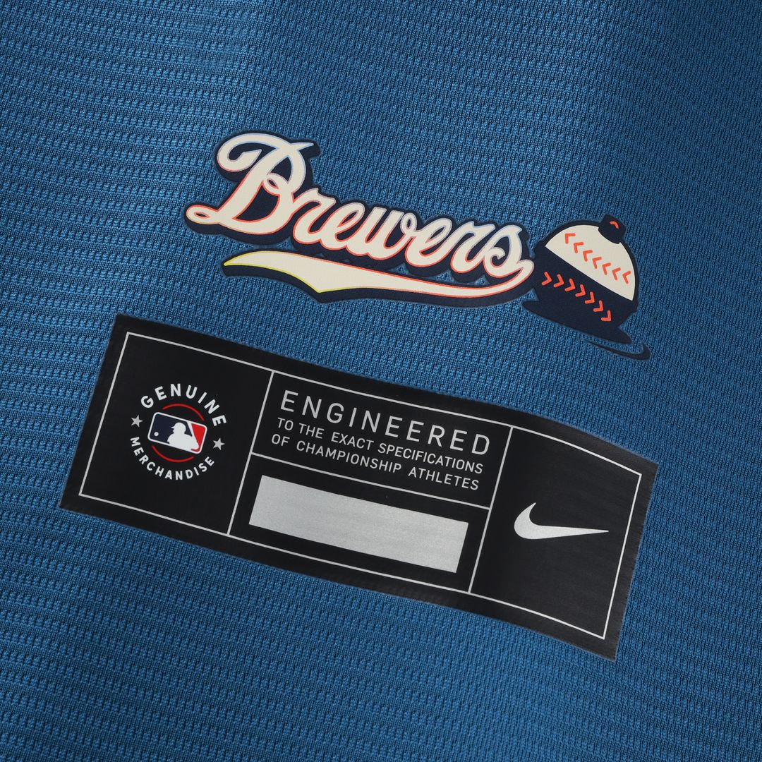 Milwaukee Brewers Brice Turang Nike 2026 City Connect Stadium Jersey - Mineral Blue