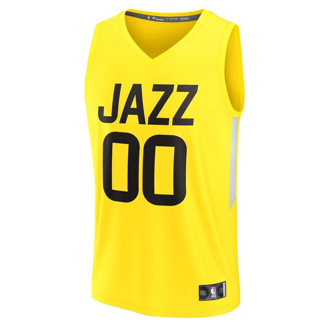 Utah Jazz Fanatics Fast Break Replica Custom Jersey - Icon Edition - Yellow