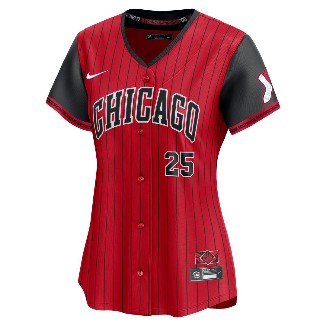 Chicago White Sox Andrew Vaughn Nike Women's 2025 City Connect Limited Player Jersey - Red/Black
