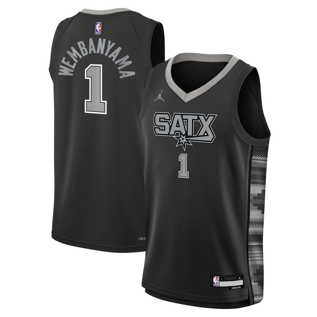 San Antonio Spurs Victor Wembanyama Jordan Brand Youth Swingman Jersey - Statement Edition - Black