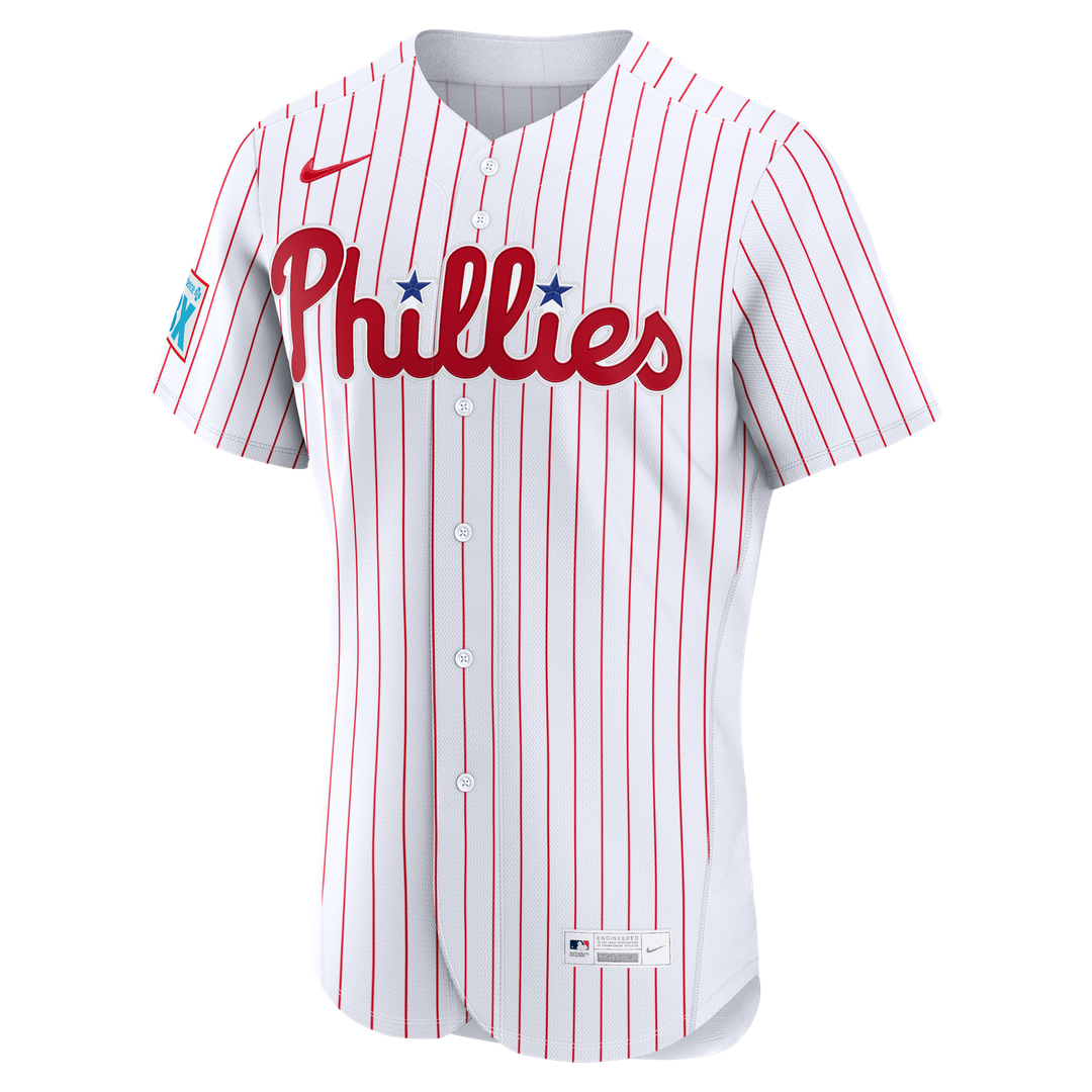 Philadelphia Phillies Bryce Harper Nike Home Authentic Sponsor Patch Jersey - White
