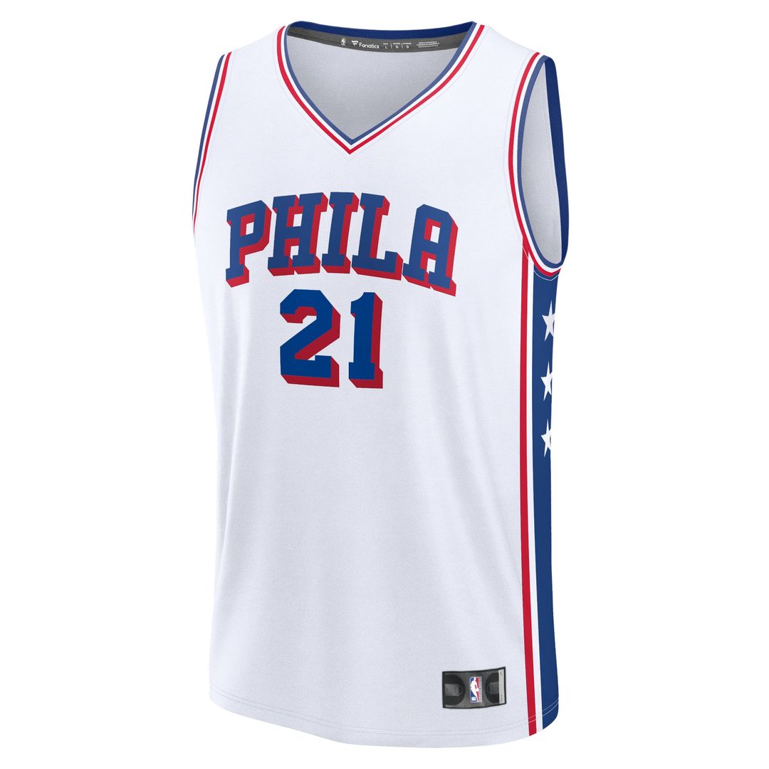 Philadelphia 76ers Joel Embiid Fanatics Fast Break Replica Player Jersey - Association Edition - White