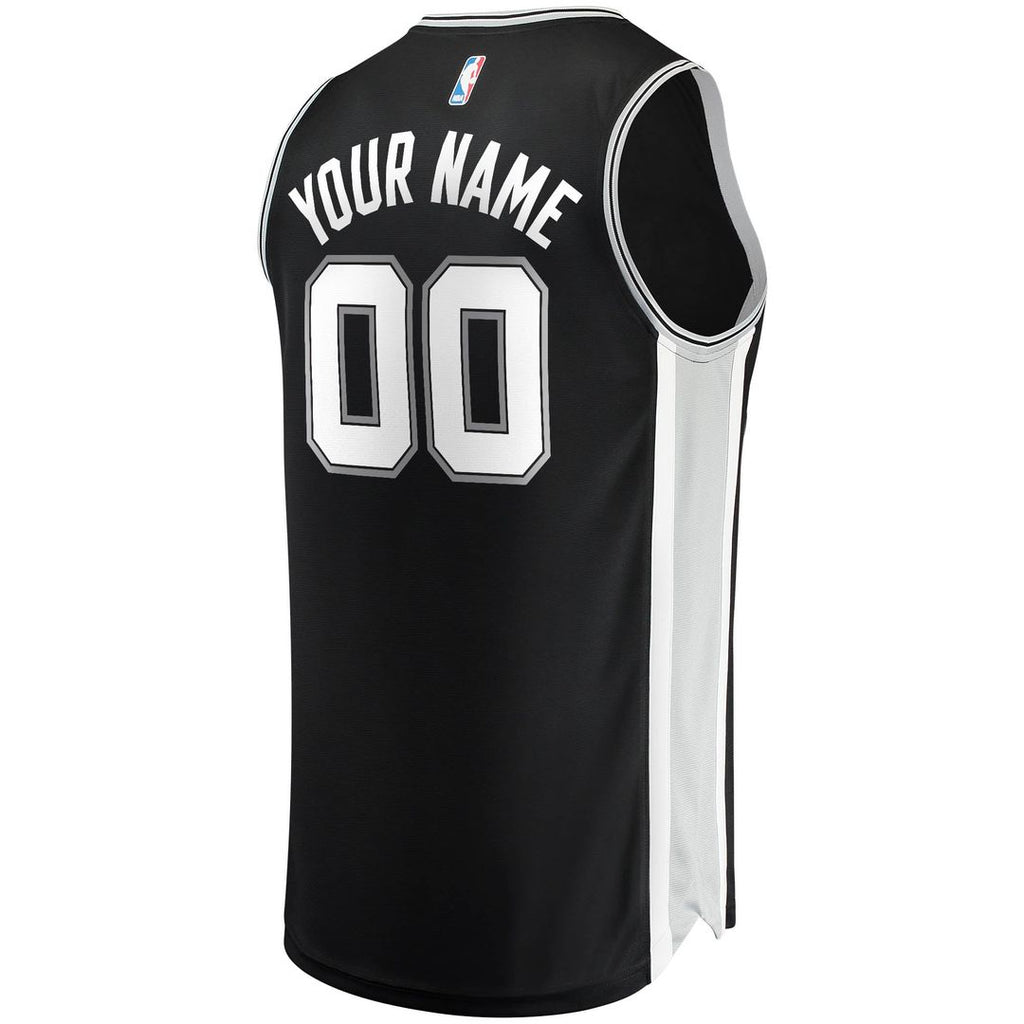 San Antonio Spurs Fanatics Fast Break Custom Replica Jersey Black - Icon Edition