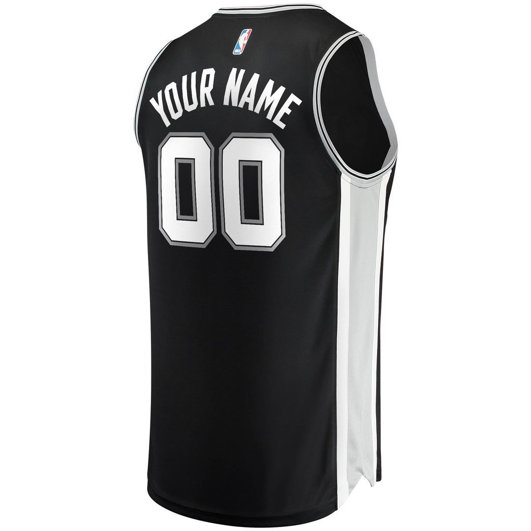 San Antonio Spurs Fanatics Fast Break Custom Replica Jersey Black - Icon Edition
