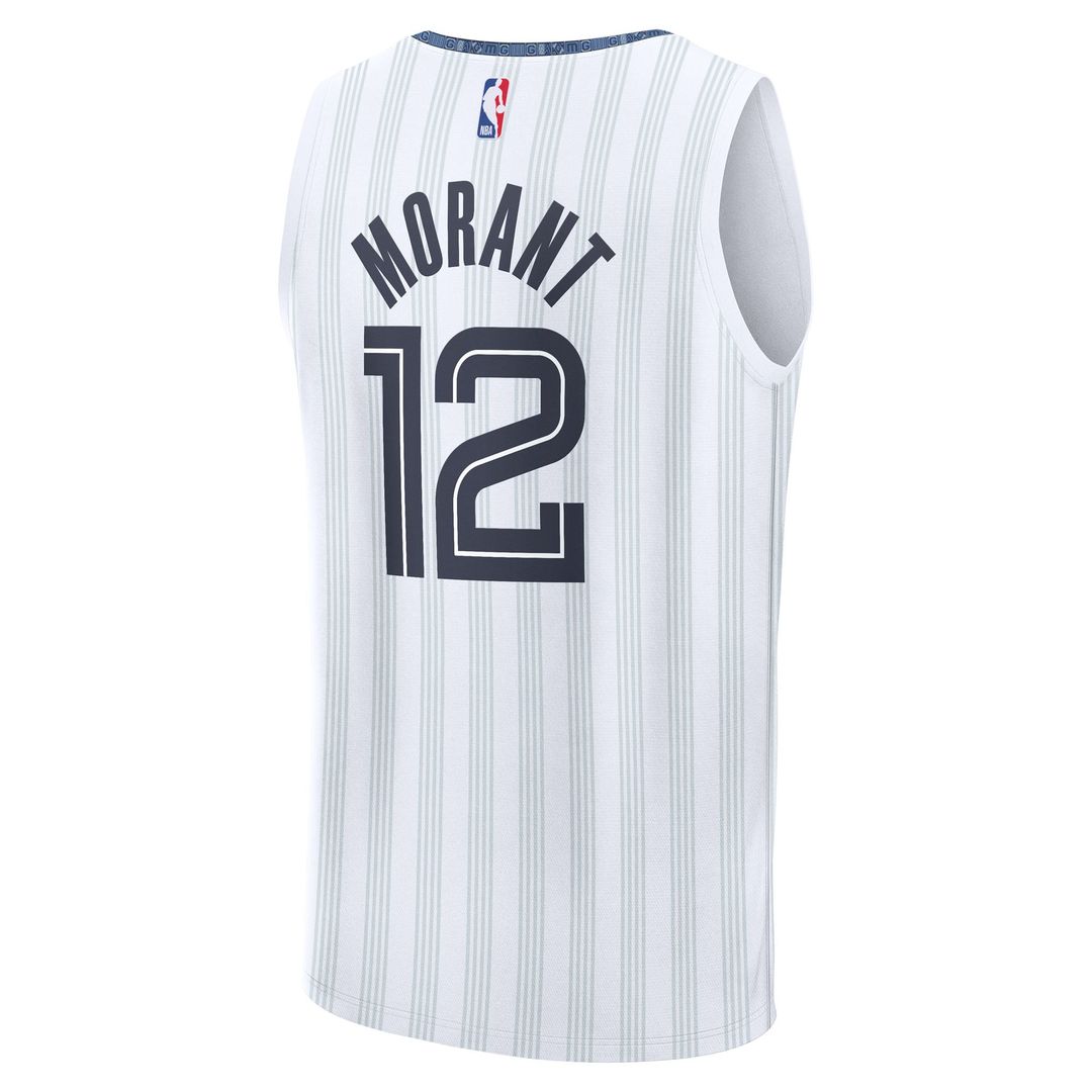 Memphis Grizzlies Ja Morant Fanatics Youth 2025/26 City Edition Fast Break Jersey - White