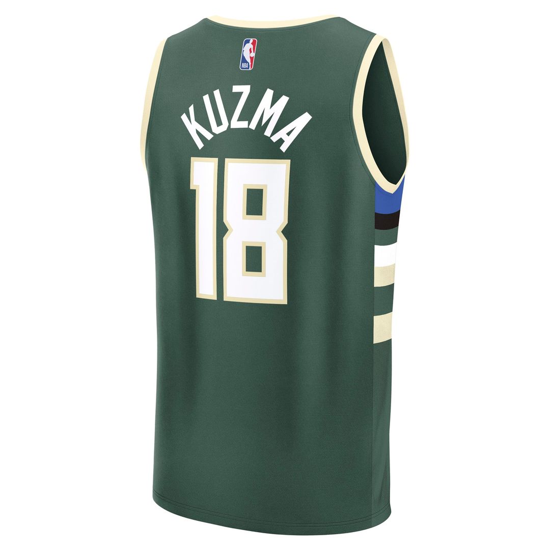 Milwaukee Bucks Kyle Kuzma Fanatics Fast Break Replica Player Jersey - Icon Edition - Hunter Green