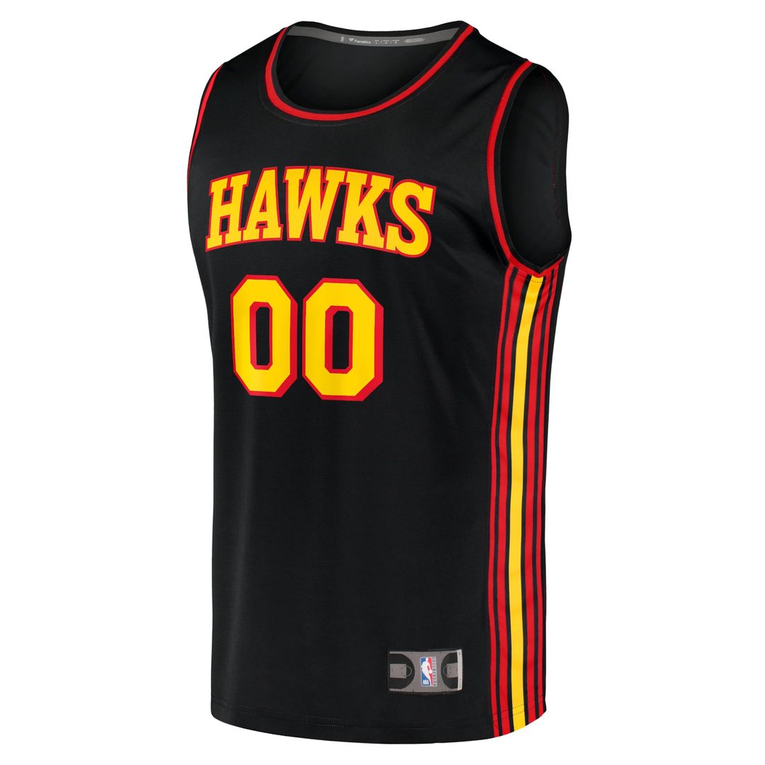 Atlanta Hawks Fanatics Fast Break Replica Custom Jersey Black - Statement Edition