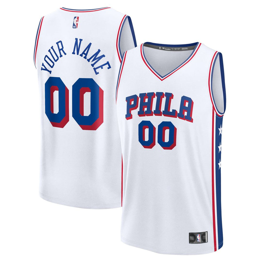 Philadelphia 76ers Fanatics Youth Fast Break Custom Replica Jersey - Blue - Icon Edition
